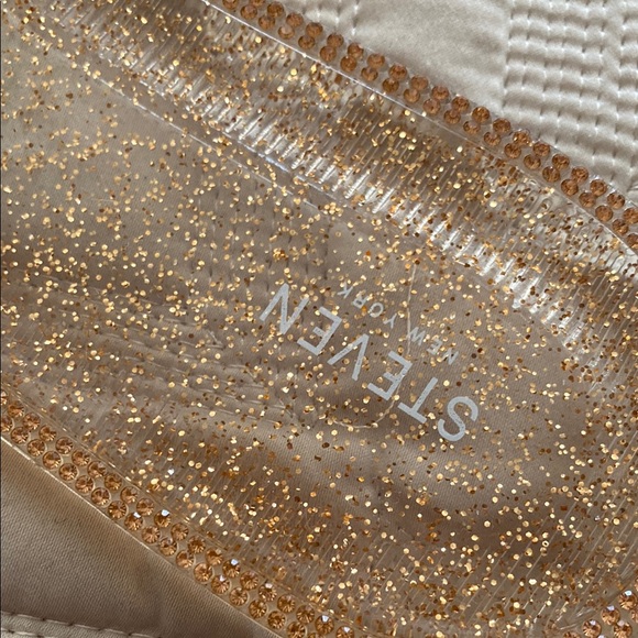 Gold Rhinestone Embellished Slide Sandals - Picture 4 of 6